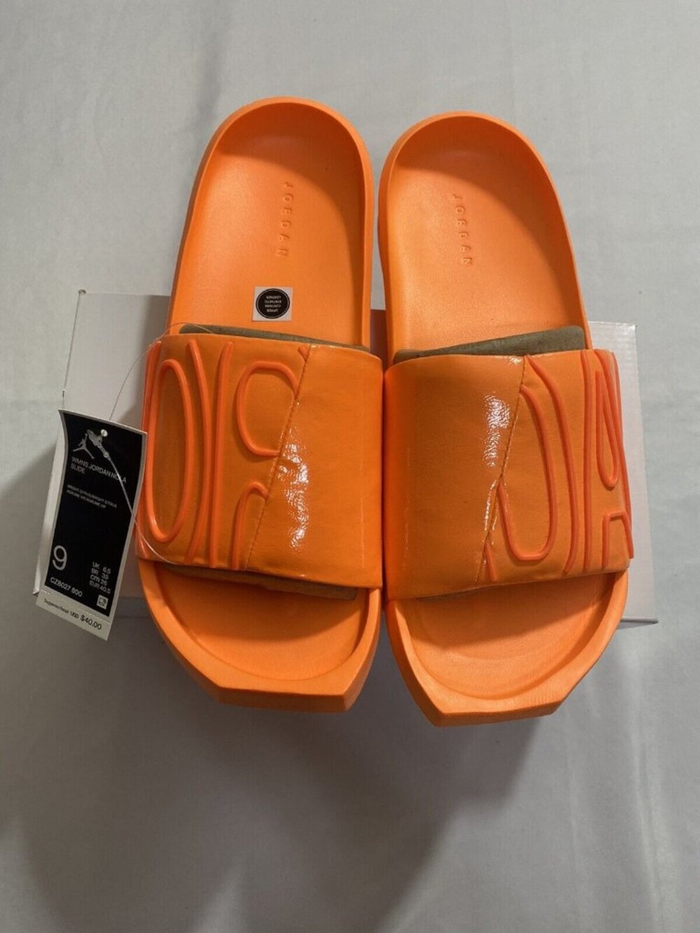 New Womens Size 9 Orange Jordan Nola Slides CZ8027 800
